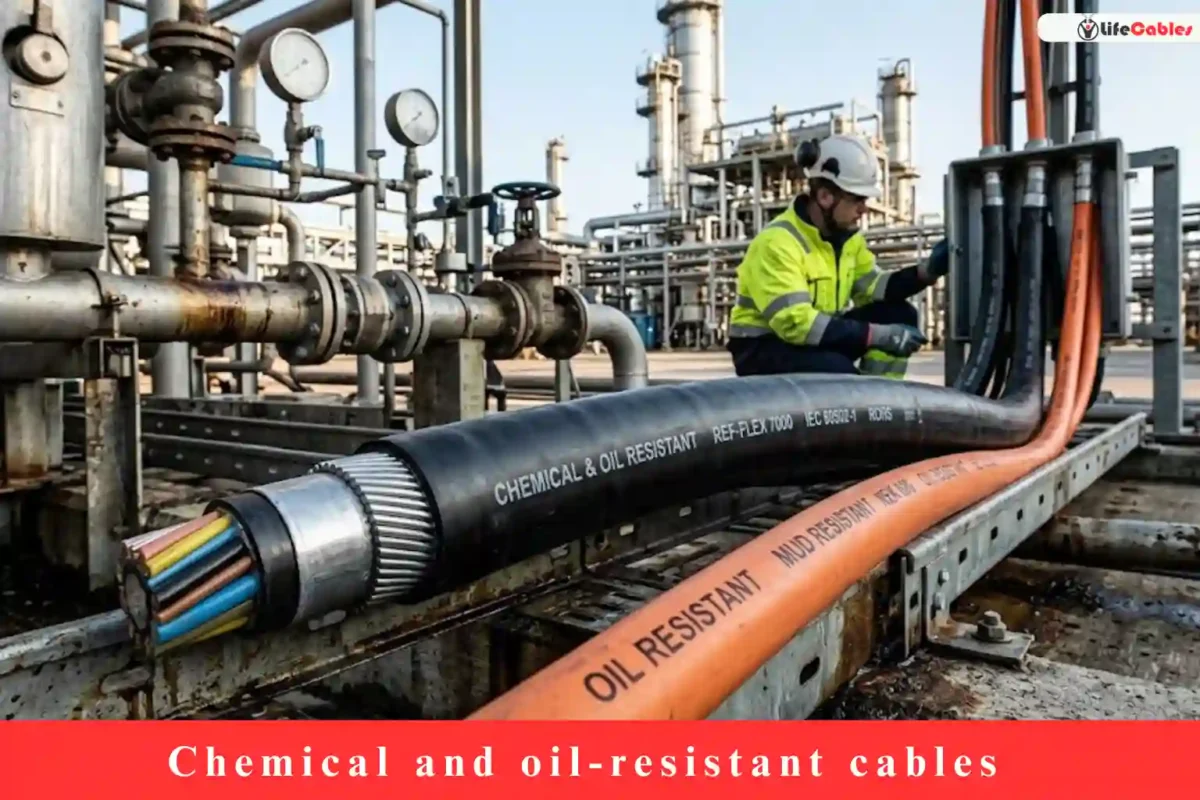 Chemical and oil-resistant cables